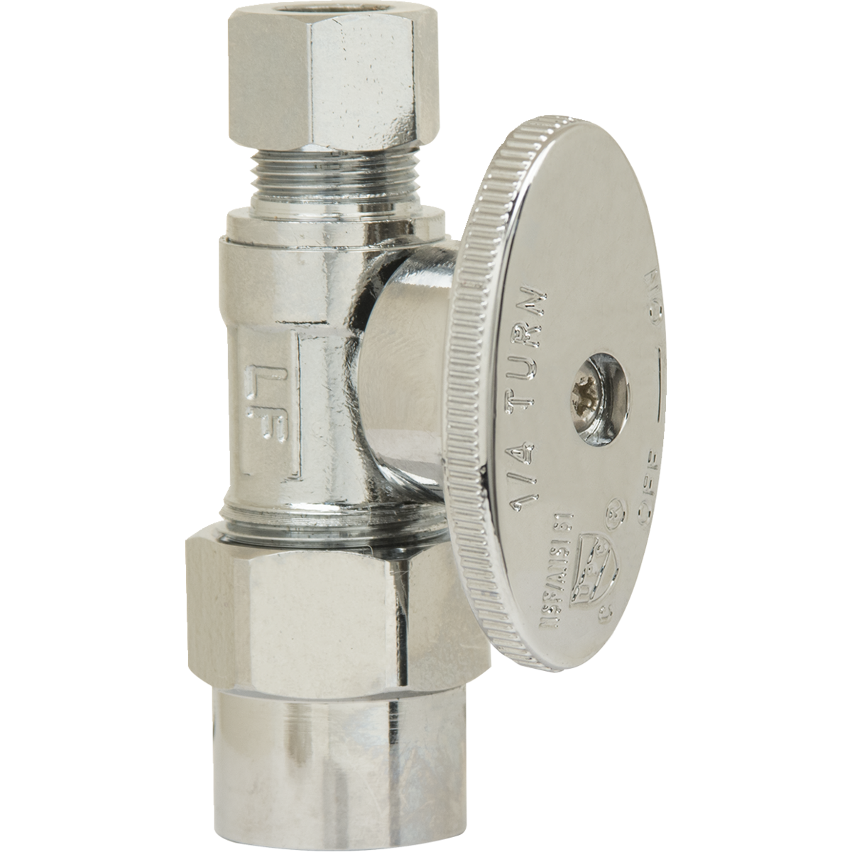 CMI 1/4 Turn Angle Stop Valve – 1/2” CPVC X 3/8” OD Compression – Lead Free Brass – 440983